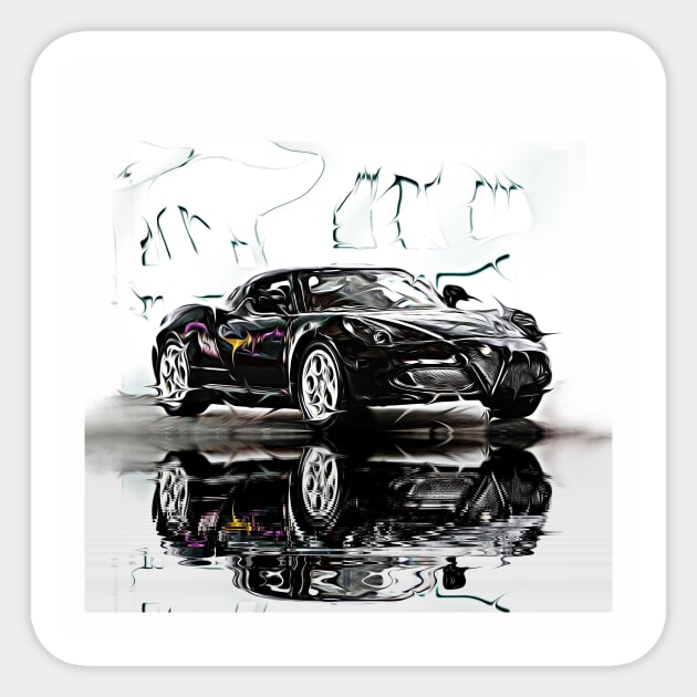 Alfisti Dreams ... Alfa Romeo 4C Sticker by DeVerviers